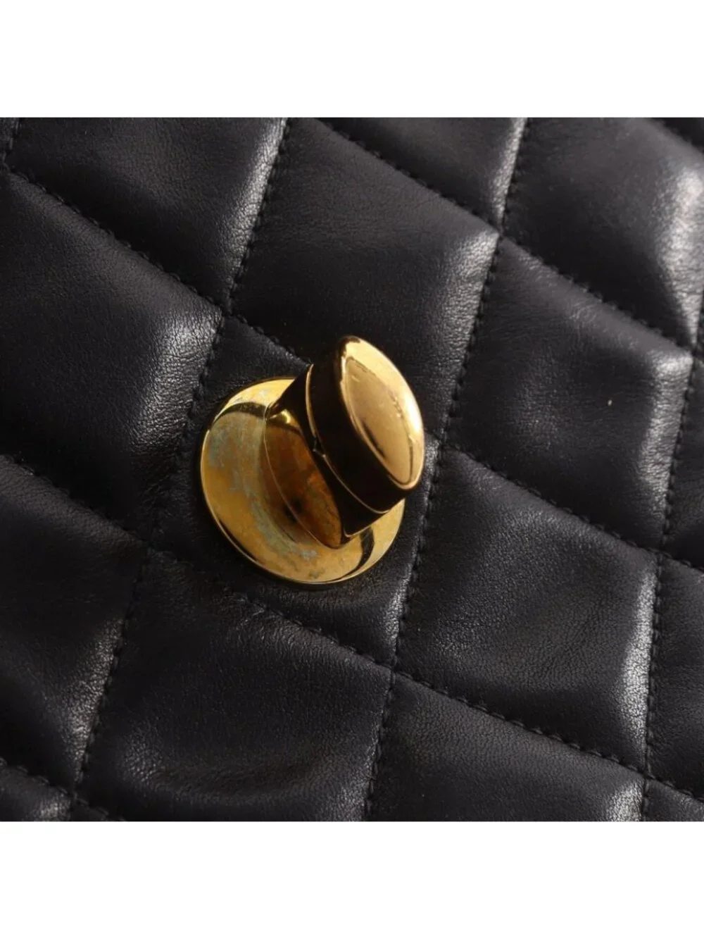 Chanel Shoulder Bag Deca Quilted 34 Black Lambskin Chain